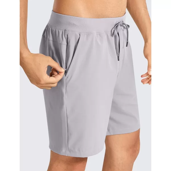 CRZ YOGA Mens FourWay Stretch Workout Shorts  579 Soft Durable Casual Athletic Shorts with Pocket Gym Running HikingGull Gray