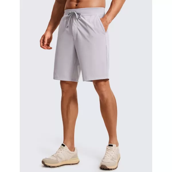 CRZ YOGA Mens FourWay Stretch Workout Shorts  579 Soft Durable Casual Athletic Shorts with Pocket Gym Running HikingGull Gray