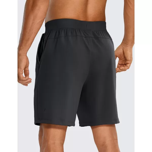 CRZ YOGA Mens FourWay Stretch Workout Shorts  579 Soft Durable Casual Athletic Shorts with Pocket Gym Running HikingInk Gray