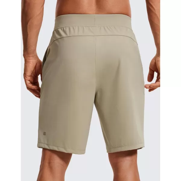 CRZ YOGA Mens FourWay Stretch Workout Shorts  579 Soft Durable Casual Athletic Shorts with Pocket Gym Running HikingKhali Barley