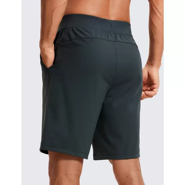 CRZ YOGA Mens FourWay Stretch Workout Shorts  579 Soft Durable Casual Athletic Shorts with Pocket Gym Running HikingMelanite