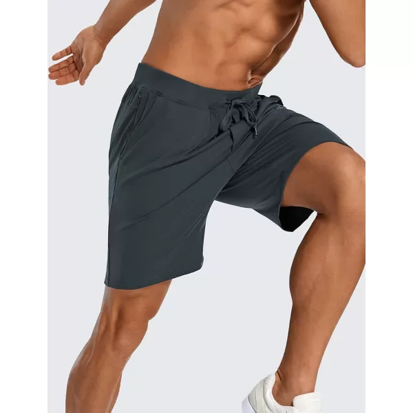 CRZ YOGA Mens FourWay Stretch Workout Shorts  579 Soft Durable Casual Athletic Shorts with Pocket Gym Running HikingMelanite