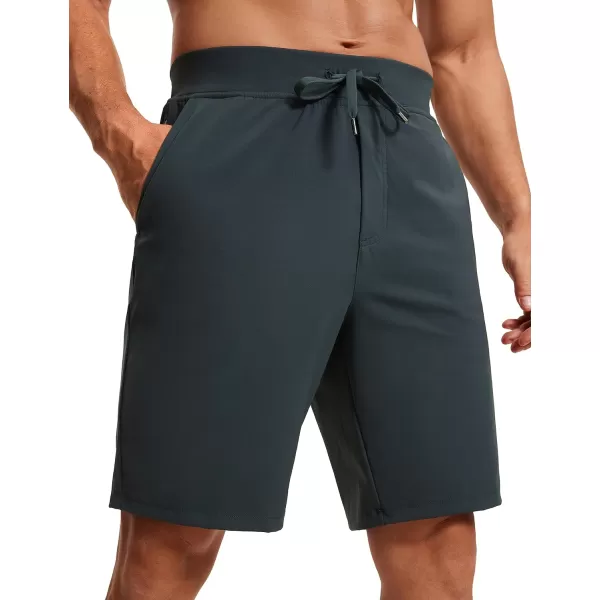 CRZ YOGA Mens FourWay Stretch Workout Shorts  579 Soft Durable Casual Athletic Shorts with Pocket Gym Running HikingMelanite