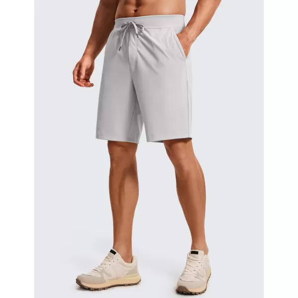 CRZ YOGA Mens FourWay Stretch Workout Shorts  579 Soft Durable Casual Athletic Shorts with Pocket Gym Running HikingPlatinum Grey