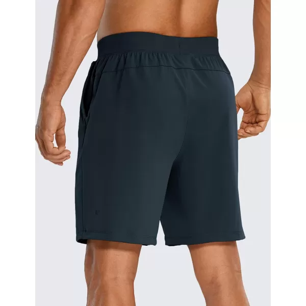 CRZ YOGA Mens FourWay Stretch Workout Shorts  579 Soft Durable Casual Athletic Shorts with Pocket Gym Running HikingTrue Navy