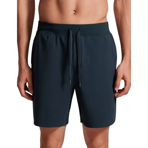 CRZ YOGA Mens FourWay Stretch Workout Shorts  579 Soft Durable Casual Athletic Shorts with Pocket Gym Running HikingTrue Navy