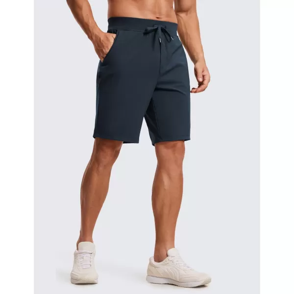 CRZ YOGA Mens FourWay Stretch Workout Shorts  579 Soft Durable Casual Athletic Shorts with Pocket Gym Running HikingTrue Navy