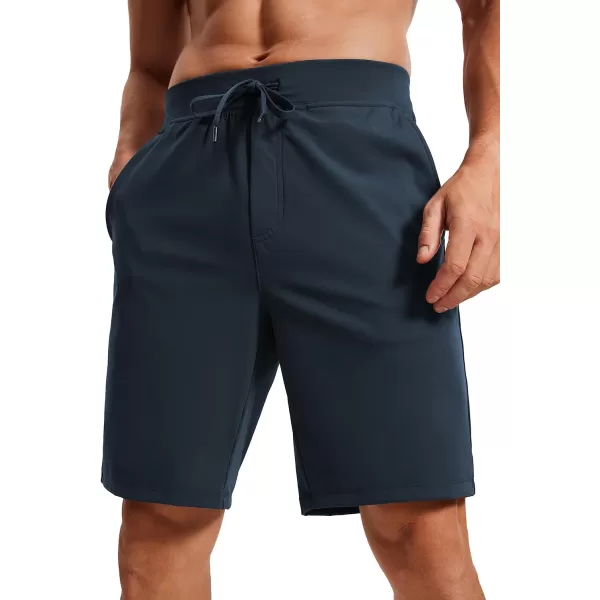 CRZ YOGA Mens FourWay Stretch Workout Shorts  579 Soft Durable Casual Athletic Shorts with Pocket Gym Running HikingTrue Navy