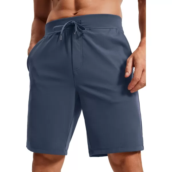 CRZ YOGA Mens FourWay Stretch Workout Shorts  79 Soft Durable Casual Athletic Shorts with Pockets Gym Running HikingElectric Blue