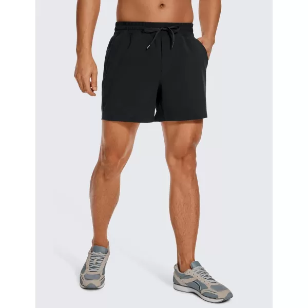 CRZ YOGA Mens Linerless Workout Shorts  5  7 Lightweight Quick Dry Running Sports Athletic Gym Shorts with PocketsBlack