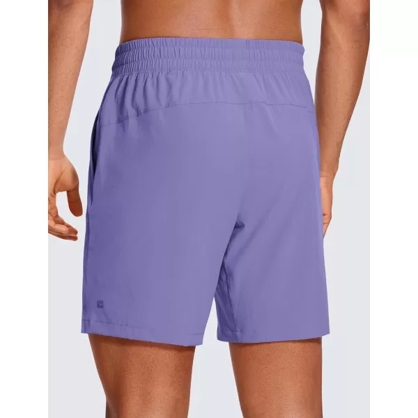 CRZ YOGA Mens Linerless Workout Shorts  5  7 Lightweight Quick Dry Running Sports Athletic Gym Shorts with PocketsDark Lavender Purple