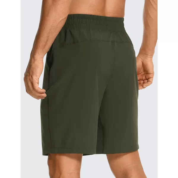 CRZ YOGA Mens Linerless Workout Shorts  5  7 Lightweight Quick Dry Running Sports Athletic Gym Shorts with PocketsDark Olive