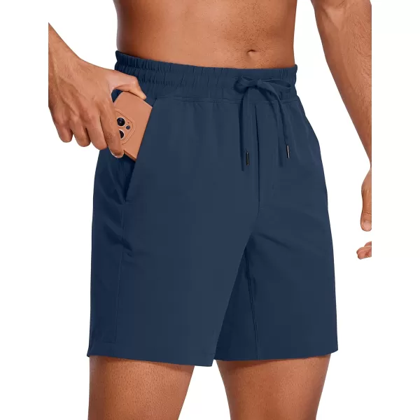 CRZ YOGA Mens Linerless Workout Shorts  5  7 Lightweight Quick Dry Running Sports Athletic Gym Shorts with PocketsElectric Blue