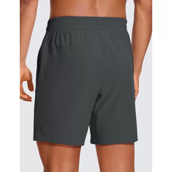 CRZ YOGA Mens Linerless Workout Shorts  5  7 Lightweight Quick Dry Running Sports Athletic Gym Shorts with PocketsInk Gray