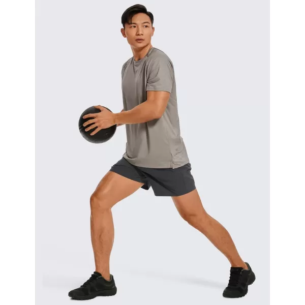 CRZ YOGA Mens Linerless Workout Shorts  5  7 Lightweight Quick Dry Running Sports Athletic Gym Shorts with PocketsInk Gray