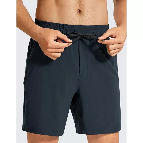 CRZ YOGA Mens Linerless Workout Shorts  5  7 Lightweight Quick Dry Running Sports Athletic Gym Shorts with PocketsTrue Navy