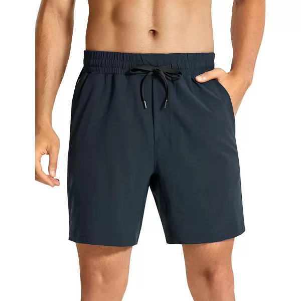 CRZ YOGA Mens Linerless Workout Shorts  5  7 Lightweight Quick Dry Running Sports Athletic Gym Shorts with PocketsTrue Navy