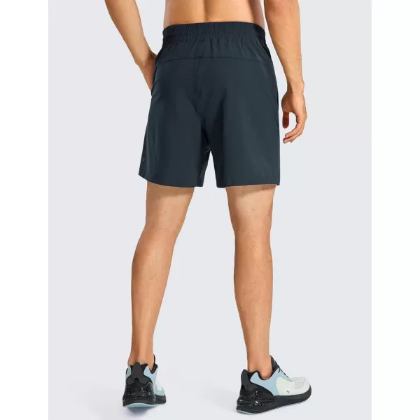 CRZ YOGA Mens Linerless Workout Shorts  5  7 Lightweight Quick Dry Running Sports Athletic Gym Shorts with PocketsTrue Navy