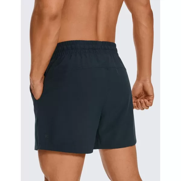 CRZ YOGA Mens Linerless Workout Shorts  5  7 Lightweight Quick Dry Running Sports Athletic Gym Shorts with PocketsTrue Navy