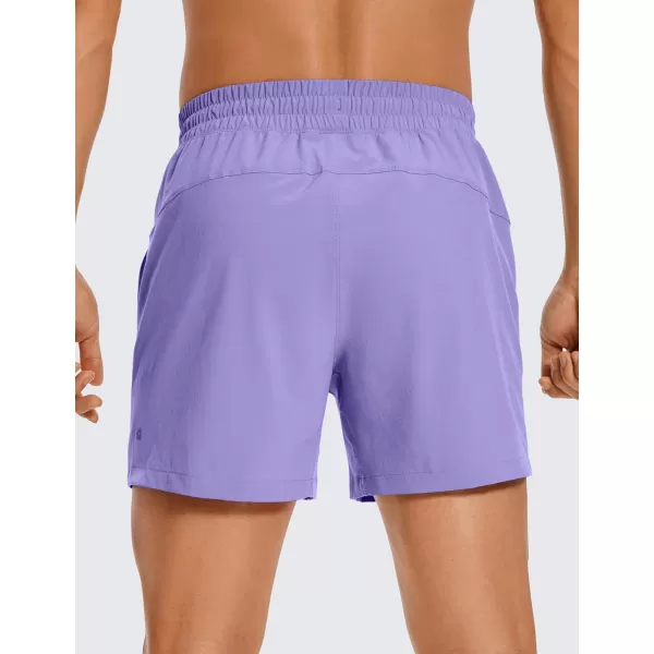 CRZ YOGA Mens Linerless Workout Shorts  5 Lightweight Quick Dry Running Sports Athletic Gym Shorts with PocketsDark Lavender Purple