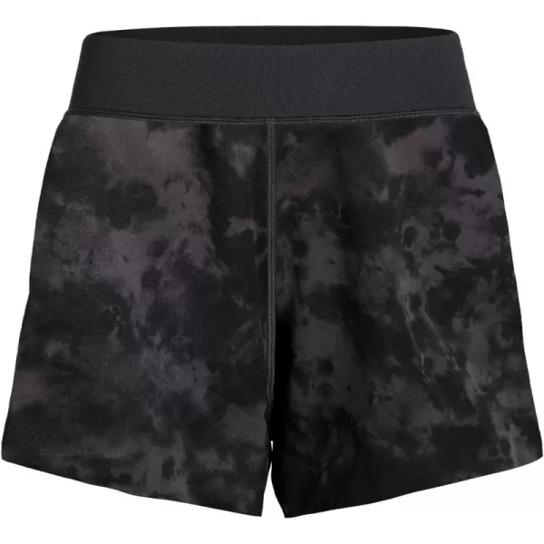 CRZ YOGA Mid Waisted Dolphin Athletic Shorts for Women Lightweight High Split Gym Workout Shorts with Liner Quick DryBlack Tie Dye Flowers