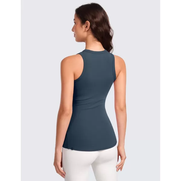 CRZ YOGA Racerback Tank Tops for Womens High Crewneck Stretchy Fitted Tanks Workout Casual Sleeveless Tight ShirtsStelindigo