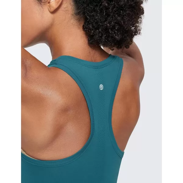 CRZ YOGA Seamless Tank Top for Women Racerback Sleeveless Workout Tops Athletic Scoop Neck Running Yoga ShirtsGreen Jade