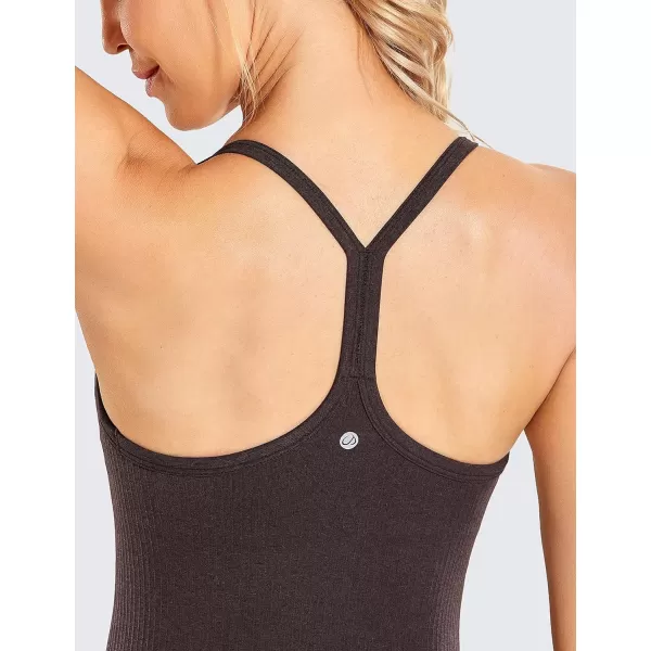 CRZ YOGA Seamless Workout Tank Tops for Women Racerback Athletic Camisole Sports Shirts with Built in BraPurple Taupe
