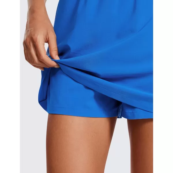 CRZ YOGA Skirt Overlay Shorts for Women High Waisted A Line Casual Golf Athletic Shorts with Pockets Cute Flat Front SkortSparkle Blue