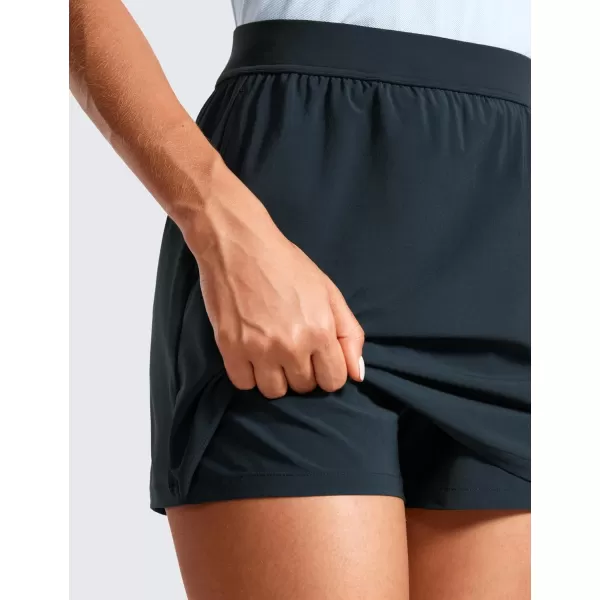 CRZ YOGA Skirt Overlay Shorts for Women High Waisted A Line Casual Golf Athletic Shorts with Pockets Cute Flat Front SkortTrue Navy