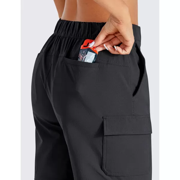 CRZ YOGA Stretch Hiking Pants Women  Waterproof UPF 50 Tactical Pants Quick Dry Outdoor Fishing Travel Jogger Zipper PocketsBlackshorts