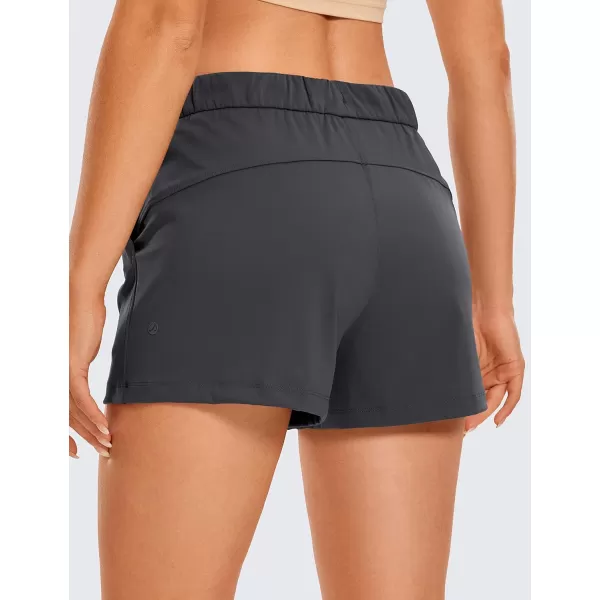 CRZ YOGA Stretch Shorts for Women Work Casual 25  Athletic Shorts with Pockets for Workout Travel Hiking GolfInk Gray