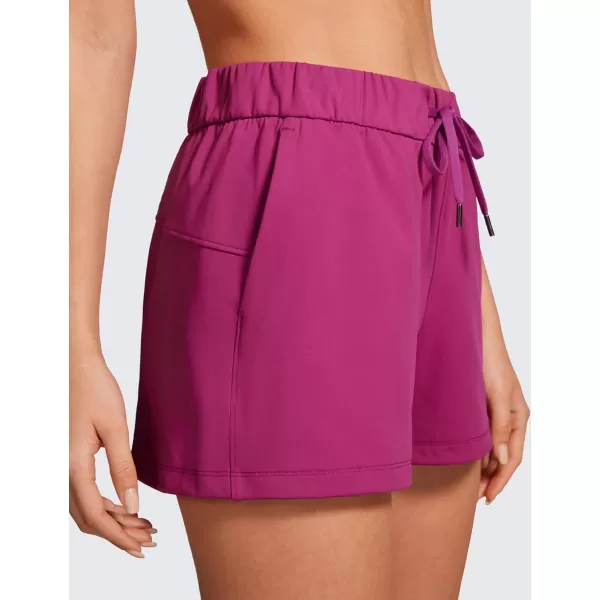 CRZ YOGA Stretch Shorts for Women Work Casual 25  Athletic Shorts with Pockets for Workout Travel Hiking GolfMagenta Purple