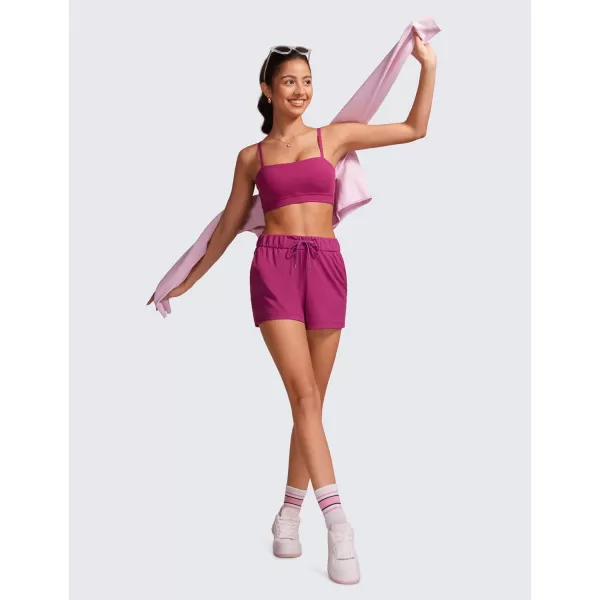 CRZ YOGA Stretch Shorts for Women Work Casual 25  Athletic Shorts with Pockets for Workout Travel Hiking GolfMagenta Purple
