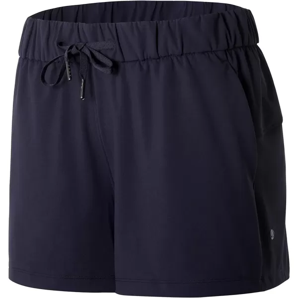 CRZ YOGA Stretch Shorts for Women Work Casual 25  Athletic Shorts with Pockets for Workout Travel Hiking GolfNavy