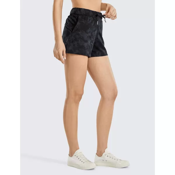CRZ YOGA Stretch Shorts for Women Work Casual 25  Athletic Shorts with Pockets for Workout Travel Hiking GolfTie Dye Smoke Ink