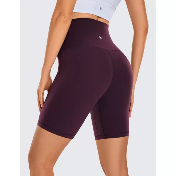 CRZ YOGA Super High Waisted Butterluxe Womens Biker Shorts 6  8  Buttery Soft Workout Yoga Shorts Over BellyDeep Purple