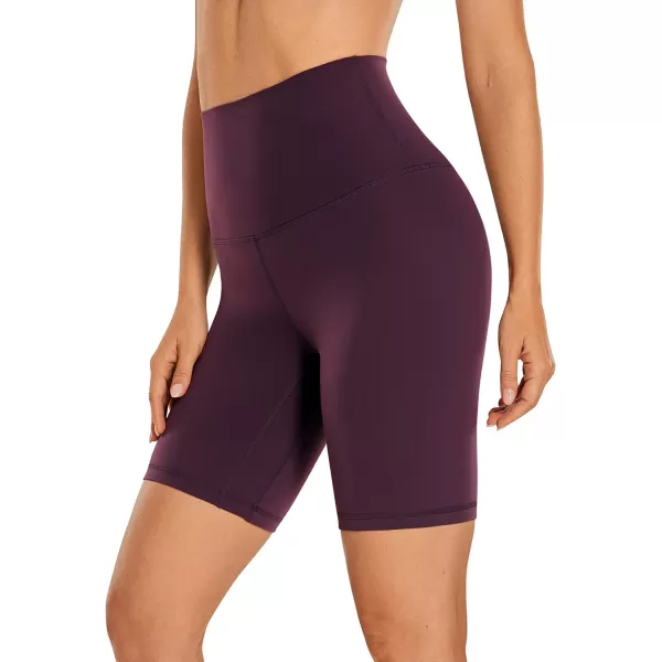 CRZ YOGA Super High Waisted Butterluxe Womens Biker Shorts 6  8  Buttery Soft Workout Yoga Shorts Over BellyDeep Purple