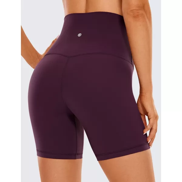 CRZ YOGA Super High Waisted Butterluxe Womens Biker Shorts 6  8  Buttery Soft Workout Yoga Shorts Over BellyDeep Purple