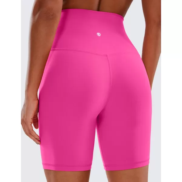 CRZ YOGA Super High Waisted Butterluxe Womens Biker Shorts 6  8  Buttery Soft Workout Yoga Shorts Over BellyHibiscus Purple