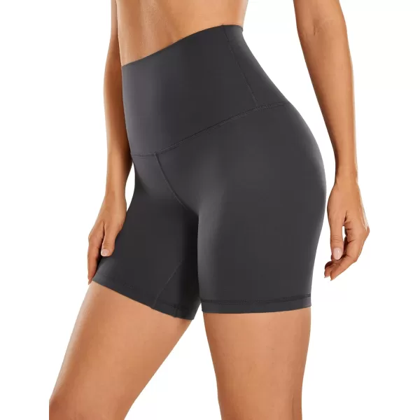 CRZ YOGA Super High Waisted Butterluxe Womens Biker Shorts 6  8  Buttery Soft Workout Yoga Shorts Over BellyHot Fudge Brown