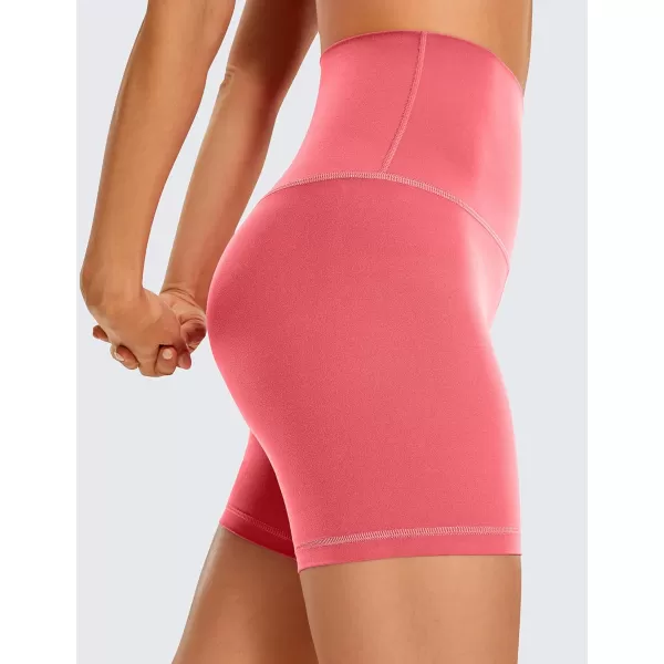 CRZ YOGA Super High Waisted Butterluxe Womens Biker Shorts 6  8  Buttery Soft Workout Yoga Shorts Over BellyRaspberry Sorbet