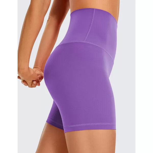 CRZ YOGA Super High Waisted Butterluxe Womens Biker Shorts 6  8  Buttery Soft Workout Yoga Shorts Over BellyRoyal Lilac