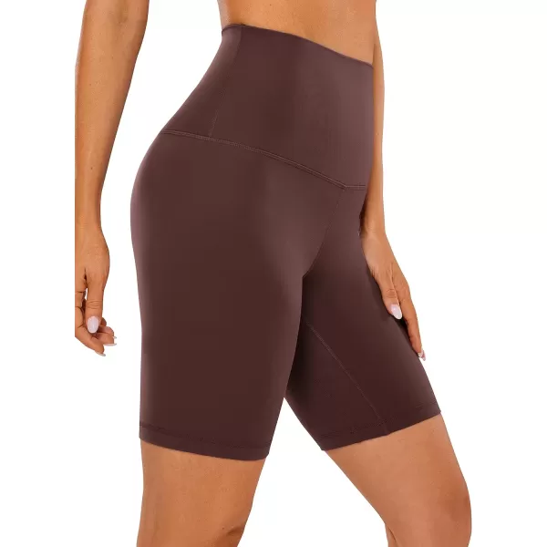 CRZ YOGA Super High Waisted Butterluxe Womens Biker Shorts 6  8  Buttery Soft Workout Yoga Shorts Over BellyTaupe