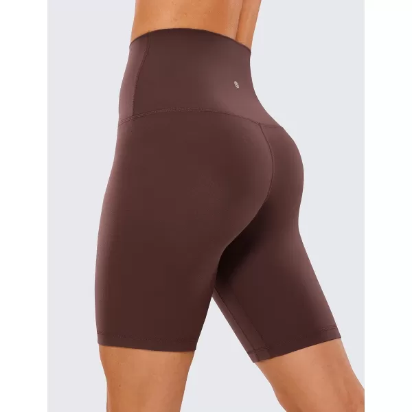 CRZ YOGA Super High Waisted Butterluxe Womens Biker Shorts 6  8  Buttery Soft Workout Yoga Shorts Over BellyTaupe