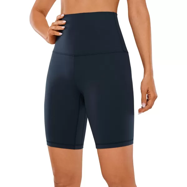 CRZ YOGA Super High Waisted Butterluxe Womens Biker Shorts 6  8  Buttery Soft Workout Yoga Shorts Over BellyTwilight Blue