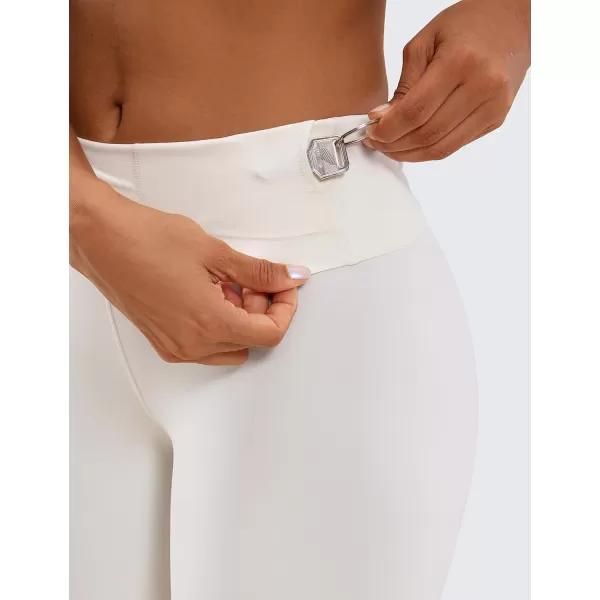 CRZ YOGA Super High Waisted Butterluxe Womens Biker Shorts 6  8  Buttery Soft Workout Yoga Shorts Over BellyWhite Apricot