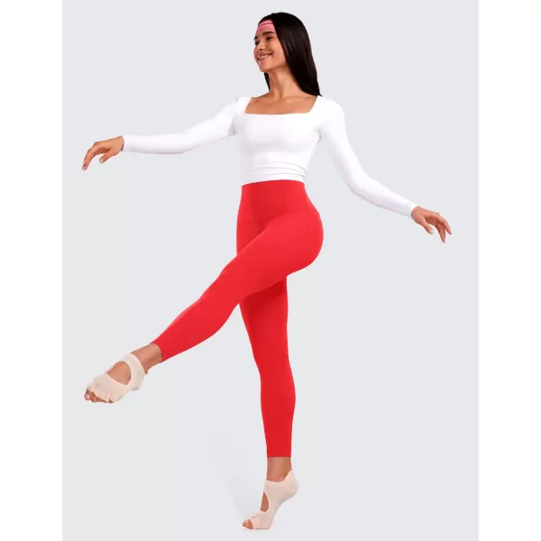 CRZ YOGA Super High Waisted Butterluxe Workout Leggings 25 28  Over Belly Buttery Soft Full Length Yoga Pants for WomenDeep Red