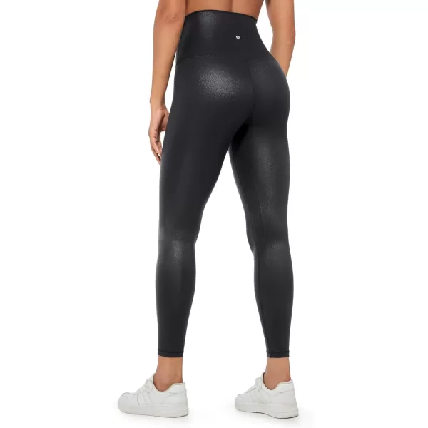 CRZ YOGA Super High Waisted Butterluxe Workout Leggings 25 28  Over Belly Buttery Soft Full Length Yoga Pants for WomenFaux Leather Black