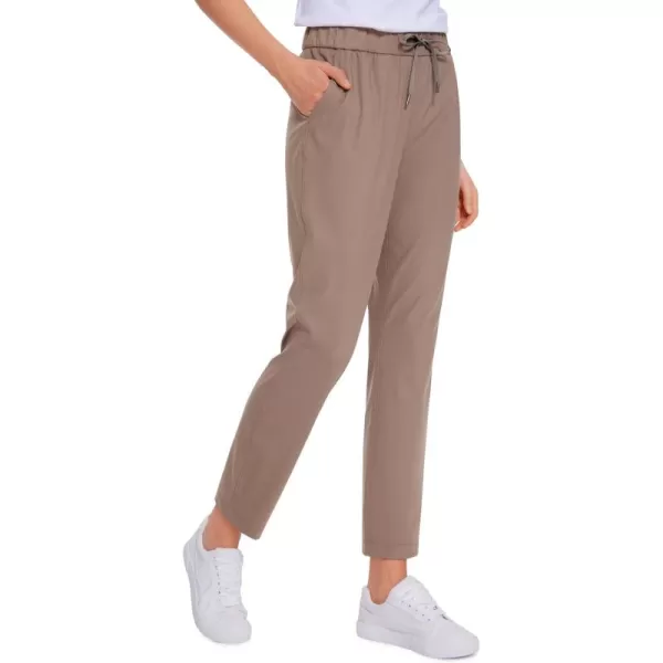 CRZ YOGA Womens 4Way Stretch 78 Ankle Golf Pants Work Sweatpants Dress Yoga Travel Casual Lounge Workout Trousers PocketsBrown Purple